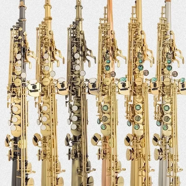Salinte B Tone Customizable High Saxophone Double Curved Neck Straight Tube for Adult Beginners and Examinations