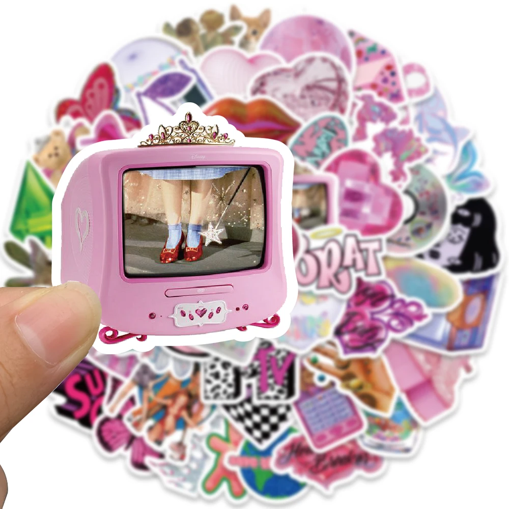 58pcs Y2K Style Vaporwave Stickers Cute Kawaii Decals For Girls Suitcase Scrapbook Notebook Phone Guitar Stickers Kids Toys