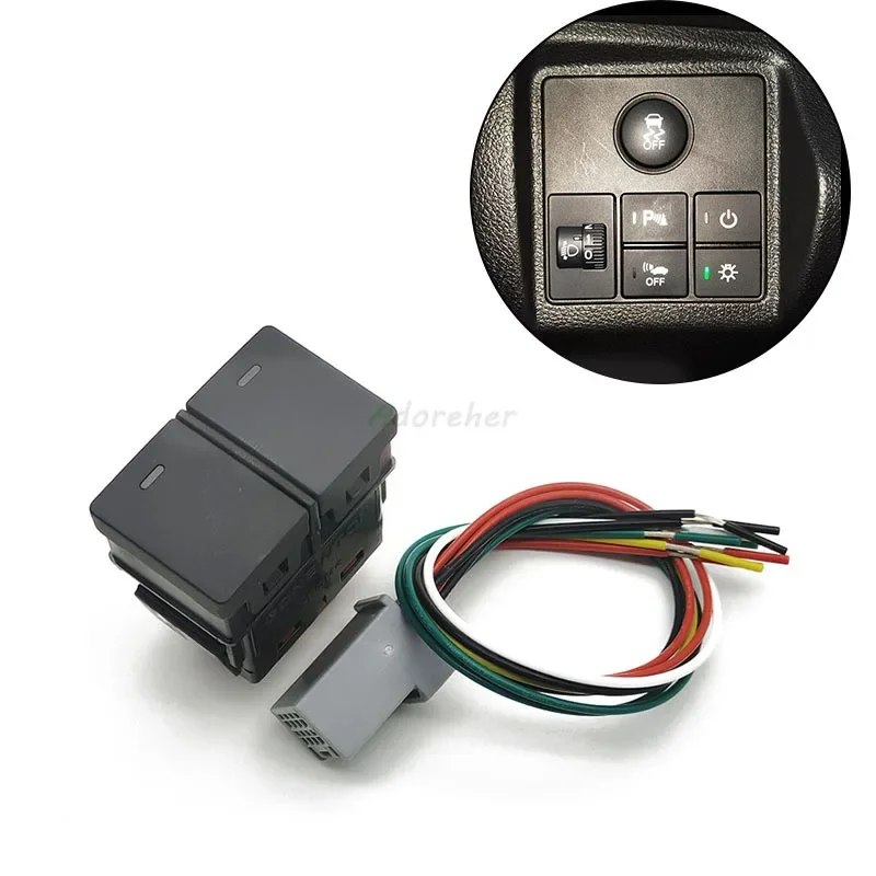 المزدوج التبديل الضباب أضواء الطاقة الموسيقى الحرارة المرايا التبديل زر مع سلك مناسبة لهوندا نموذج جديد