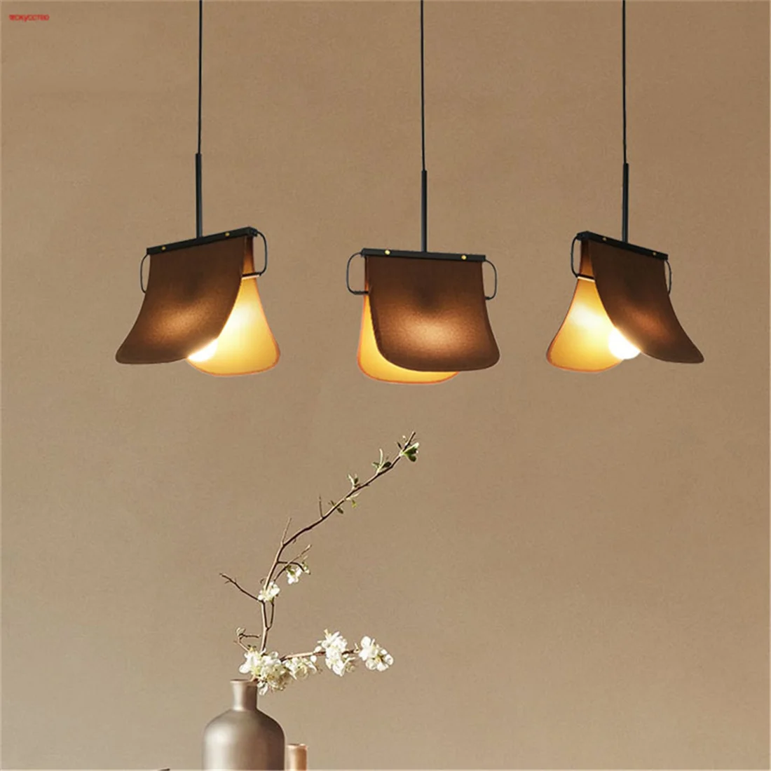 

Modern Fashion Fabric Package Led Pendant Lights For Couture Dining Room Cafe Bar Retro Hanging Lamp Loft Decor Art Luminaire