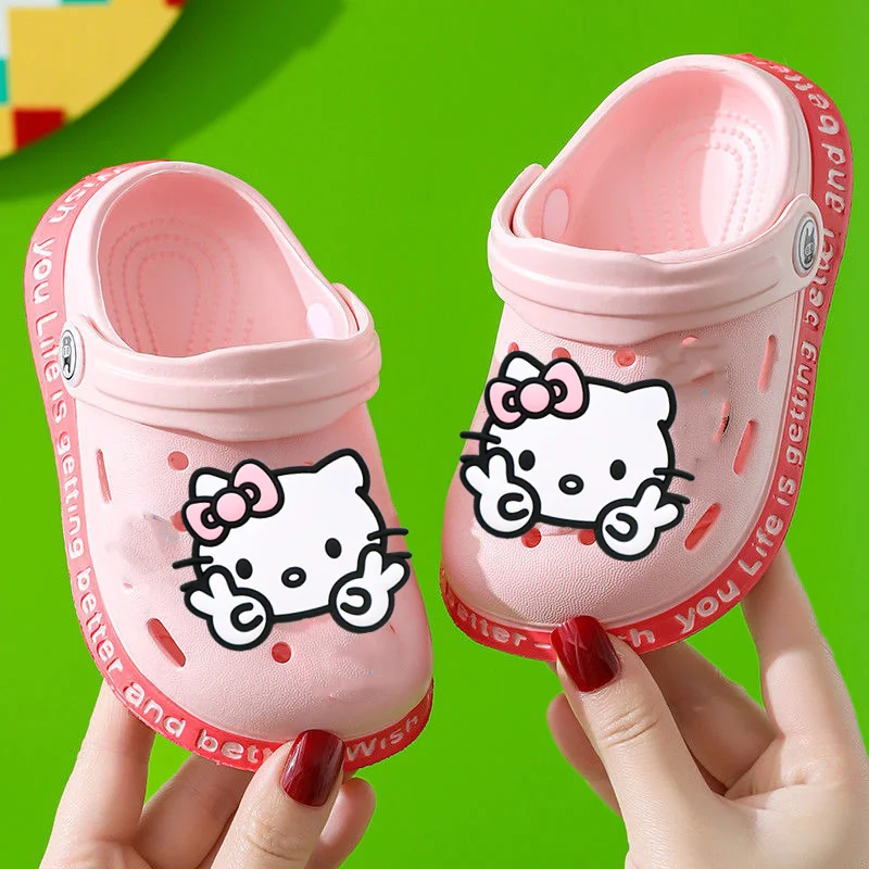 

1-6 years old soft sole non-slip baby home baby beach shoes Sanrio kids sandals summer Baotou slippers hello kitty first walkers