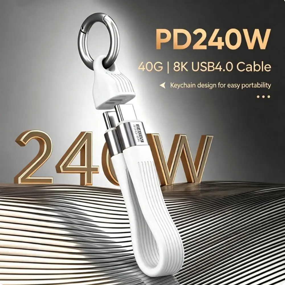 Mini Key Ring USB Type C Cable High Speed Fast Charging Data Sync Charger Cord For Cell Phone Fast Charger Cord For Mobile Phone