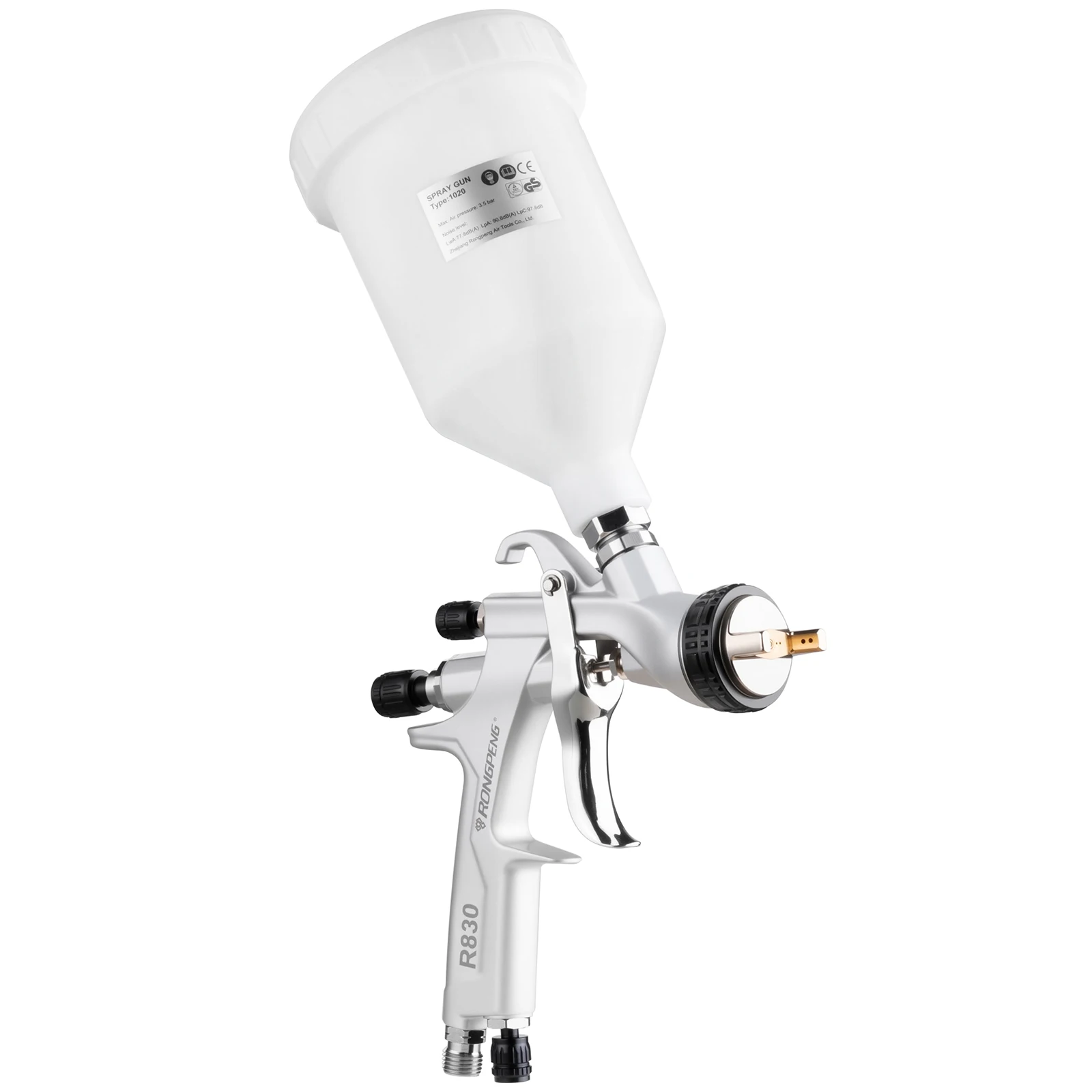 Rongpeng pistola de pulverização lvlp de alto desempenho r830 aerógrafo 1.3/1.4/1.5/1.7/2.0mm pulverizador automotivo pneumático para pintura automática, primer