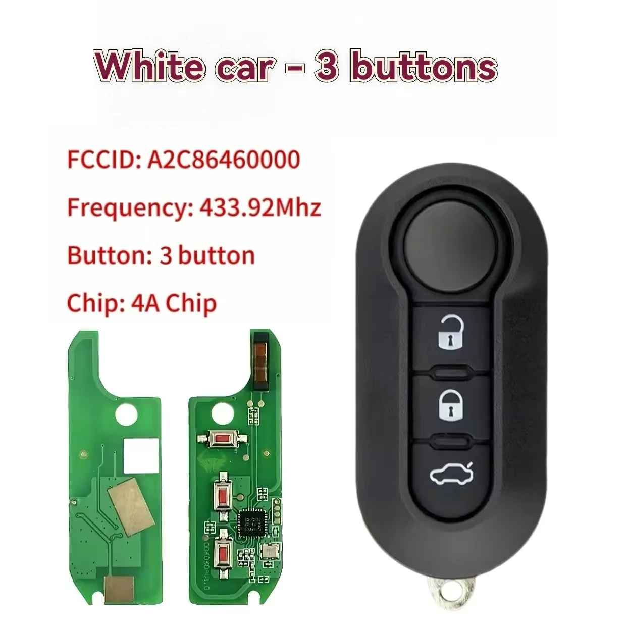 Jingxin 2/3Button PCF7945 4A Chip 433Mhz FCCID: A2C86460000 Fob Flip Remote Key For Fiat Strada MOBI UNO Fiorino E MAIS Car Key