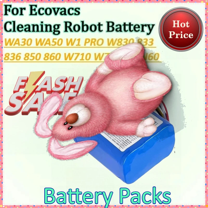 

New Battery for Ecovacs Cleaning Robot WA50 WA30 W1 PRO W830850 860 833 836 W710 WRN60 W730 S07-LI-222-3000 Battery Packs