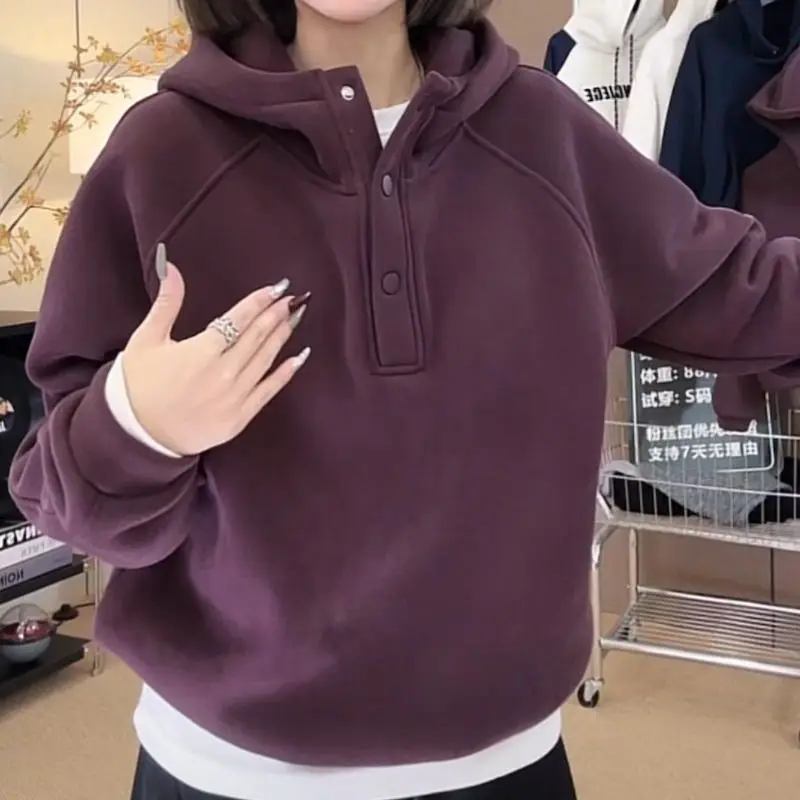 Hooded Cute Hoodies Himegyaru Woman Long Sleeve Estampada Divertida Stitched Youthful Popluar Semi-Zipper Autumn-Winter Y2K