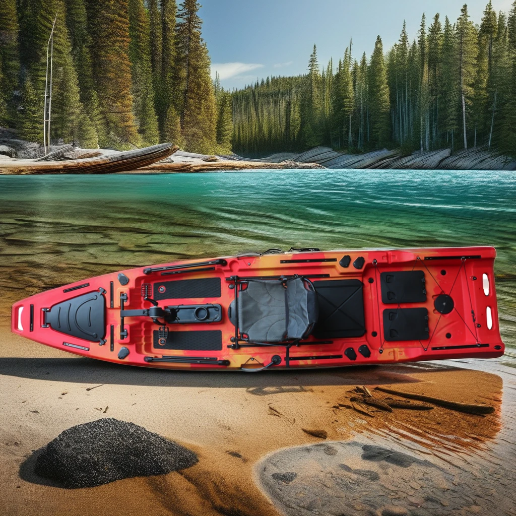 Vicking Single Paddler Pedale Drive Sit-On-Top Canoa Motore in plastica resistente Kayak Materiale LLDPE Pesca a remi Capacità per 1 persona