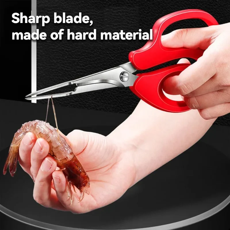 

BIESUO Stainless Steel Seafood Scissors Shears Shells Seafood Tools Lobster Fish Prawn Peeler Shrimp Crab Kitchen Accessories