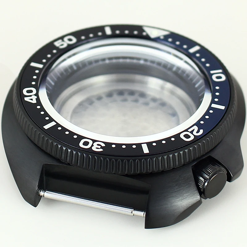 44 มม.สีดํานาฬิกา Sapphire สําหรับ Modified Abalone Seiko NH35 NH36 NH34 NH38 การเคลื่อนไหว 28.5 มม.Blue Chapter แหวน 4.1 Oclock