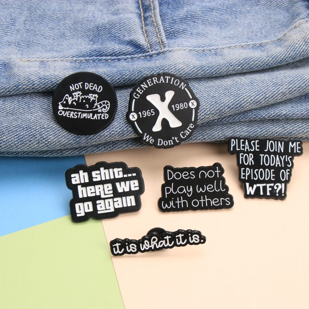 مجموعة دبابيس المينا غير الميتة - شارات طية صدر السترة بشعار فاسق لحقيبة الظهر السترة هدايا مجوهرات ذاتية الصنع #1