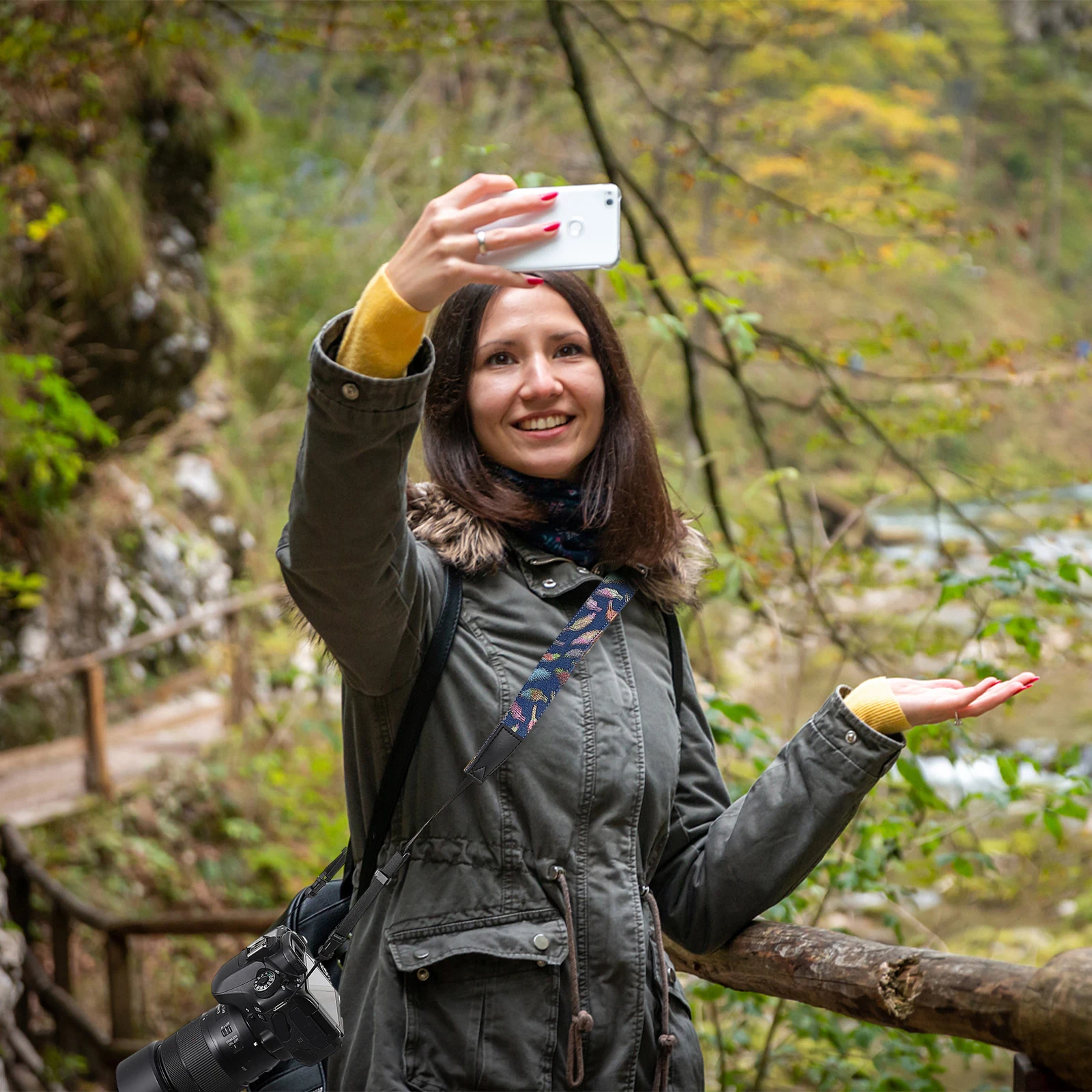 

Bright Color Camera Strap Adjustable Length Neck Shoulder Crossbody Outdoor Photography Gear