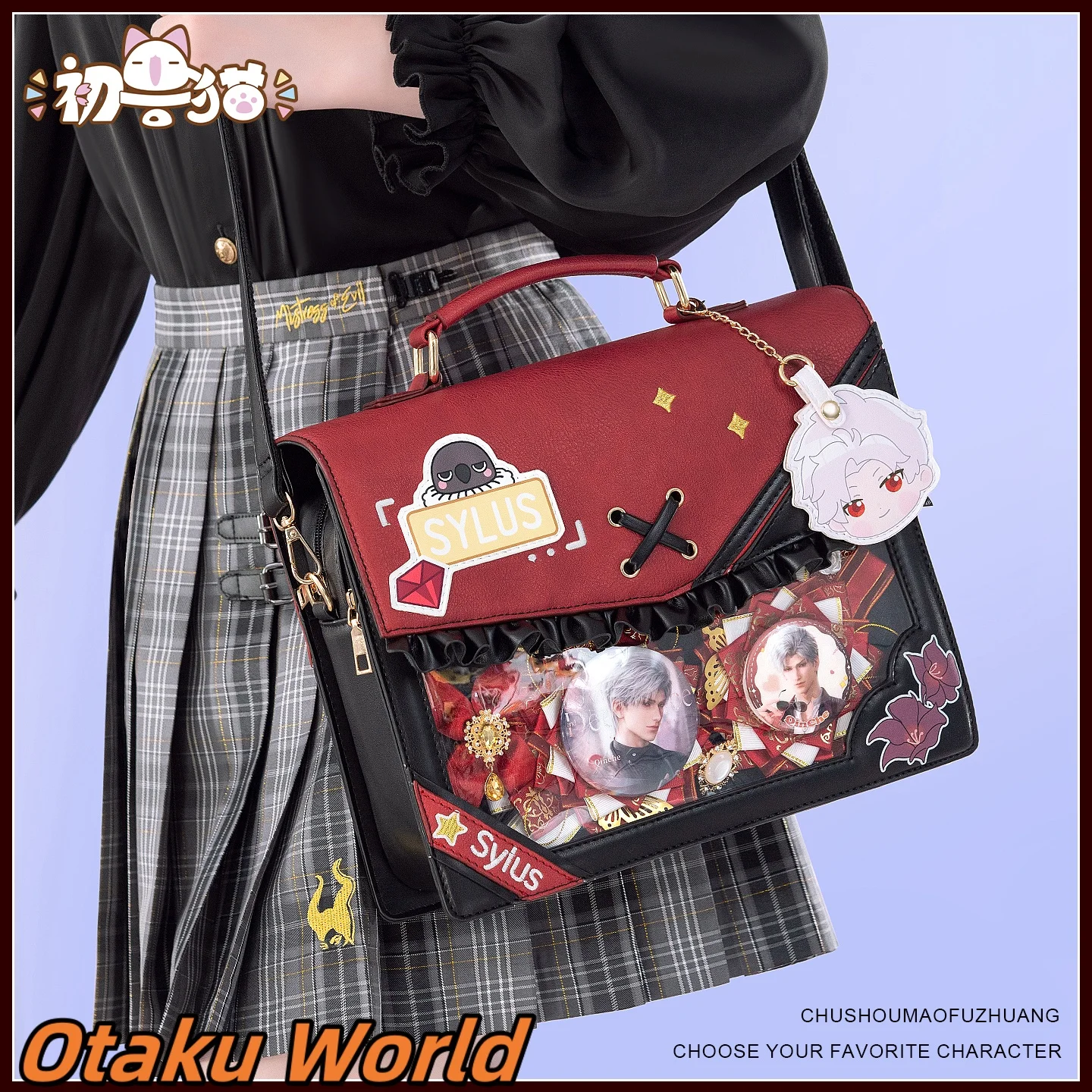 ในสต็อกความรักและดีพสเปซคาเลบ ซิลัส ราฟาเอล ไซน์ เซเวียร์กระเป๋าเป้สะพายหลังกระเป๋าคอสเพลย์อะนิเมะเกมนักเรียนกระเป๋าฮาโลวีนของขวัญ