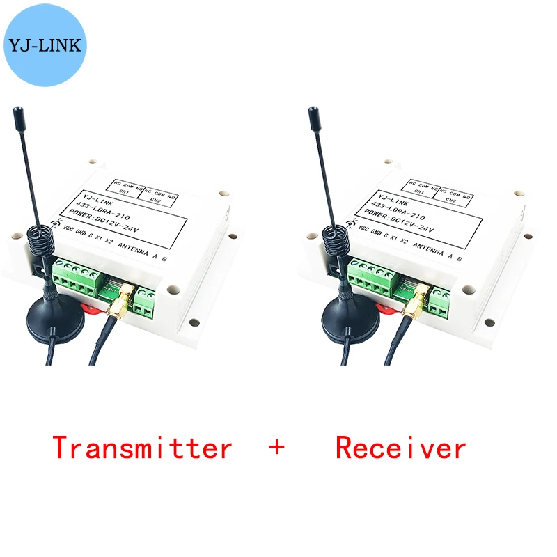2CH 433MHz Lora Remote I/O Controller Wireless Transmission Point-to-Point Relay Switch Module