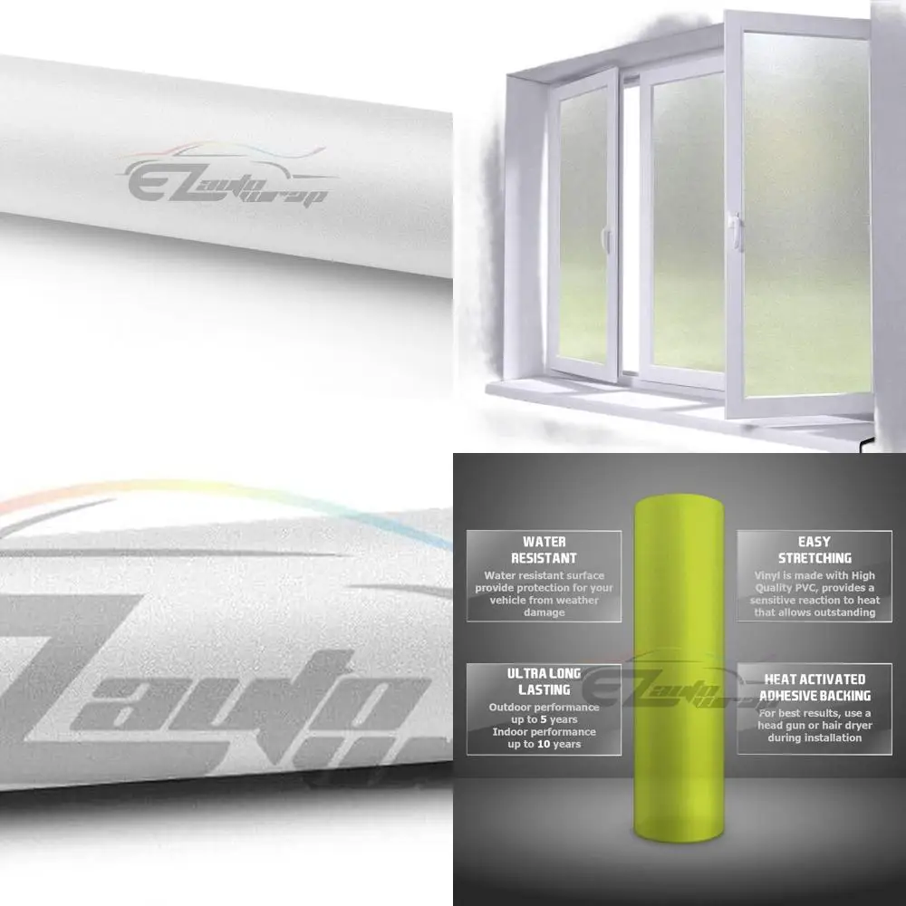 

4ft x 7ft Frosted Glass Window Film - White Privacy Sticker for Home and Bathroom - Waterproof and Easy Peel & Stick Application