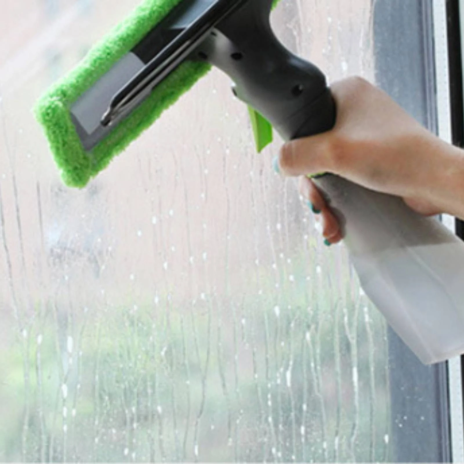 Window Squeegee with Spray Bottle Detachable 3-in-1 Window Cleaning Tool Glass Cleaner with Spray Bottle Multipurpose Compact