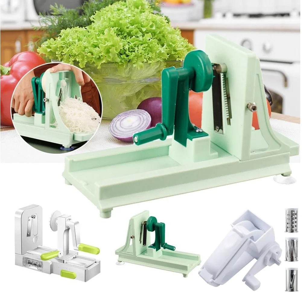 Fatiador espiral de vegetais manual multifuncional cortador de vegetais ferramentas de cozinha pesados espiralizador de vegetais ferramentas de cozinha