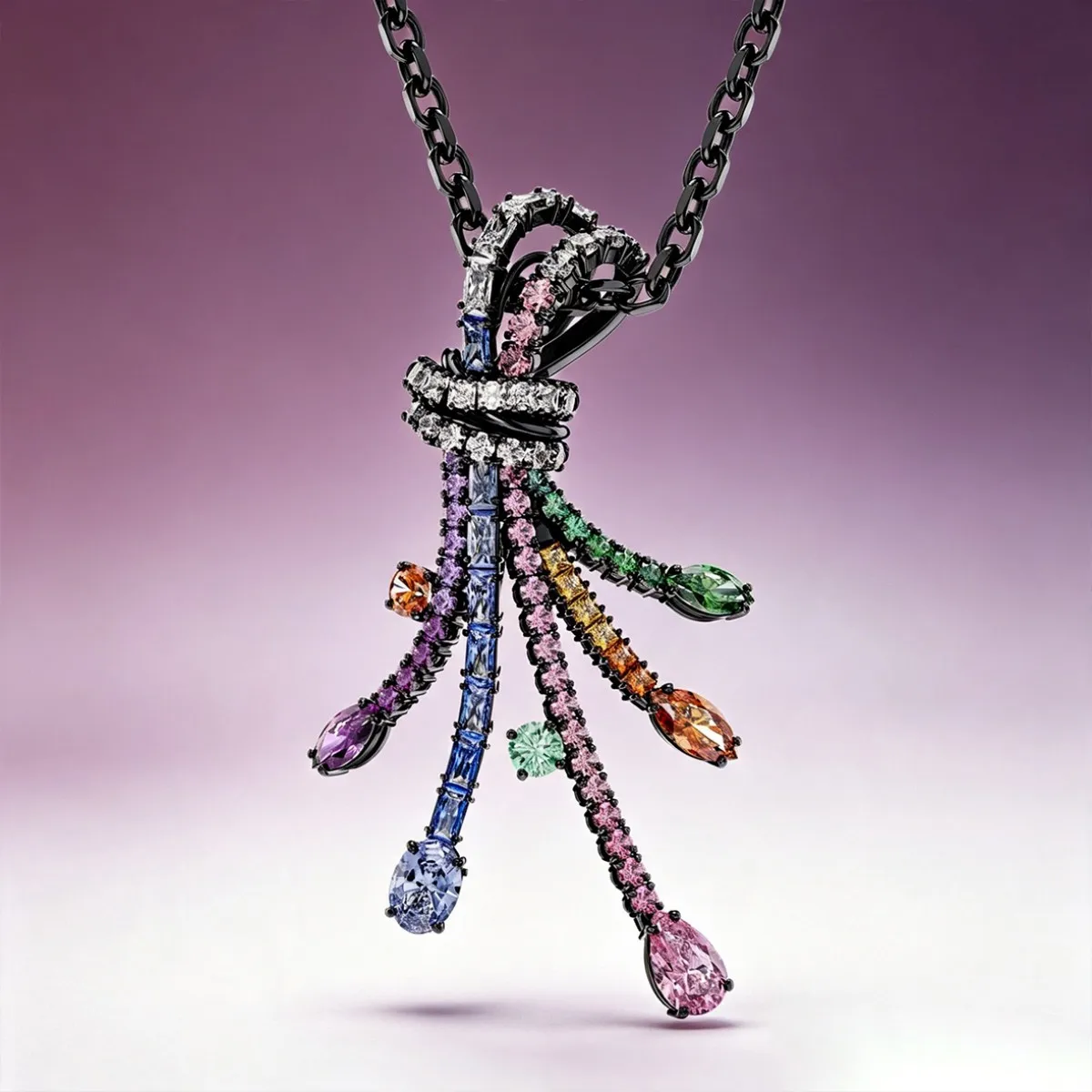 Multicolor CZ Flower Dragonfly Jewellery Set for Women
