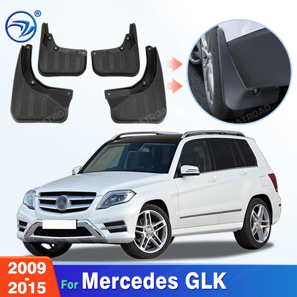 Custom Fit 4PCS Mud Flaps for Mercedes Benz GLK X204 2009 2010 2011 2012 2013 2014 2015 No Drilling Splash Guards Fender