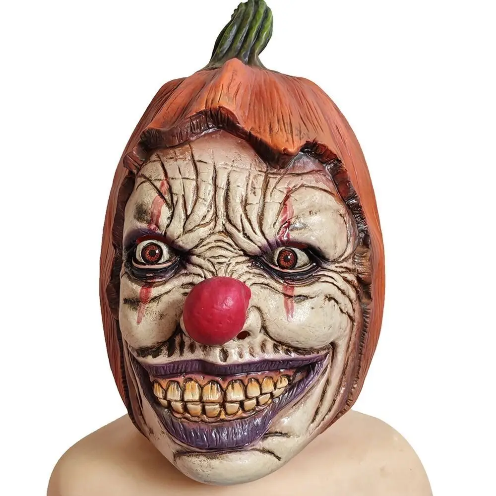 

Halloween Scary Mask Full Head Latex Funny Horror Clown Pumpkin Mask Halloween Cosplay Dressing Up Horror Masquerade Zombie Mask