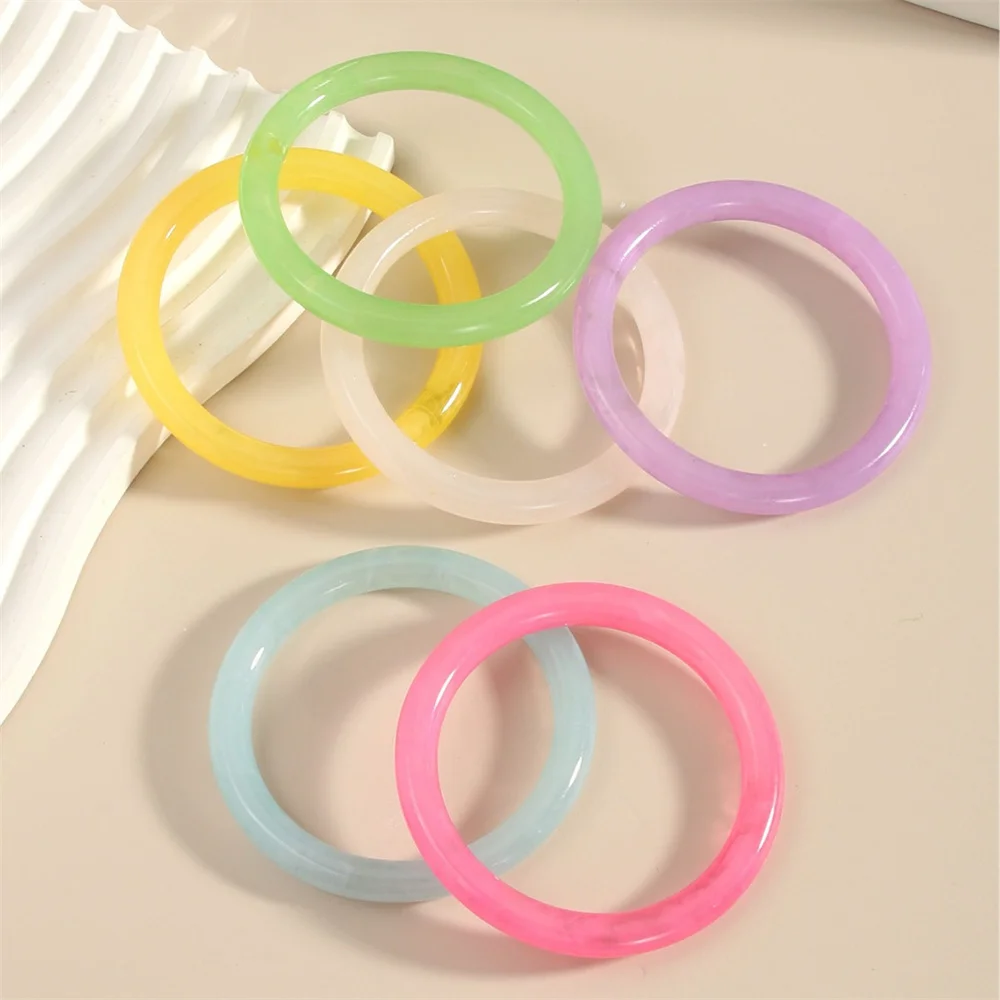 New 8mm Round Candy Colored Acrylic Versatile Bangle Bracelet with Simple Girl\'s Jingle Bracelet Buying A Pair Is Even Better