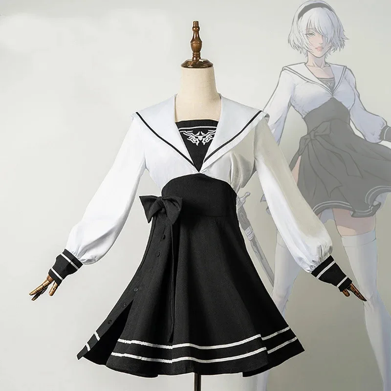 Anime ProYORHA No. 2 Type B 2B Cosplay JK Uniform Halloween Christmas Party Comic Con Disguise Costume For Girls sk;m1