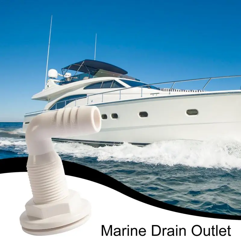 90 Degree Angled Thru-Hulls Damage Resistant Thru Drain Connector Boat Plumbing Fittings Thru Hull Stable Marine Onboard