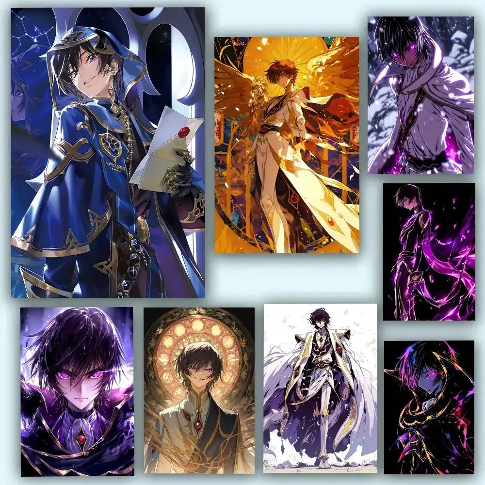 Code G-Geass Lelouch Lamperouge Anime Posters Self Adhesive Waterproof Ideal For Living Room Bedroom Bar Decoration