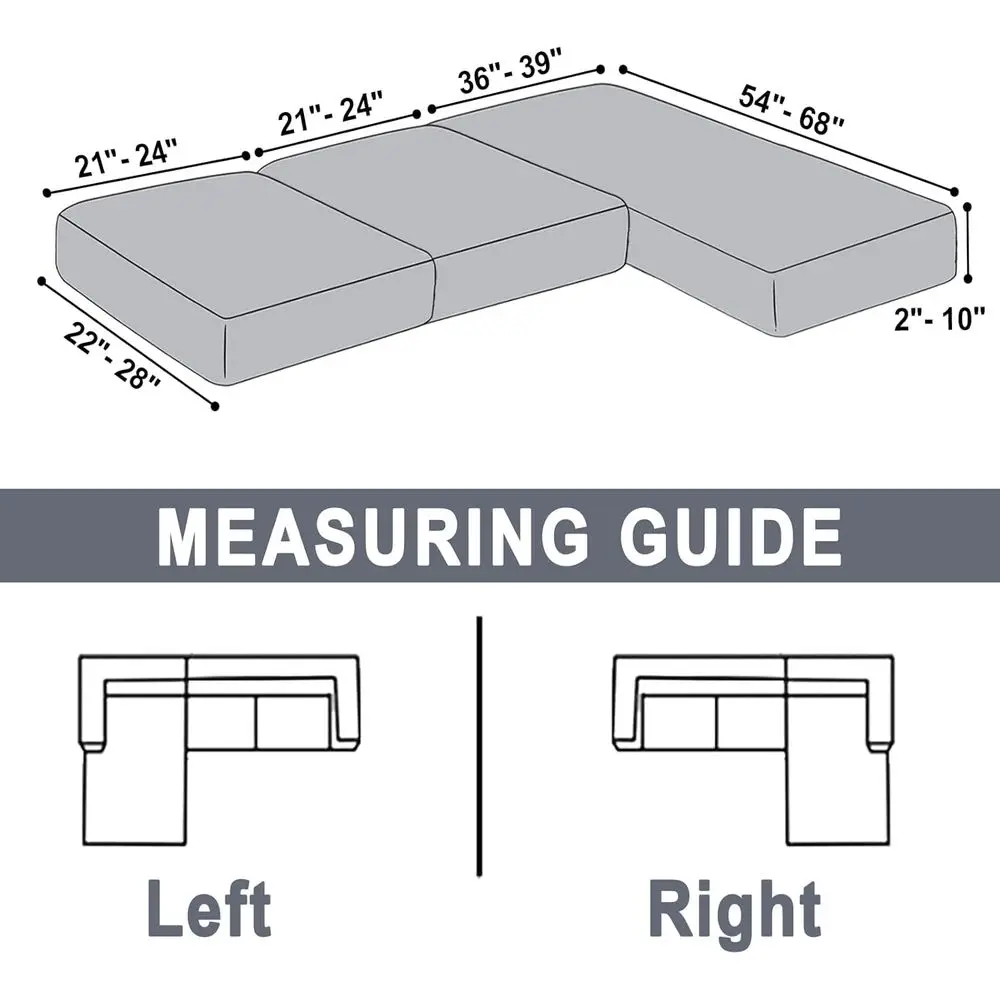 3-Piece Velvet Sofa Cover Set for L-Shape Couch with 2 Pillowcases, Light Grey (2 Seater + Chaise)