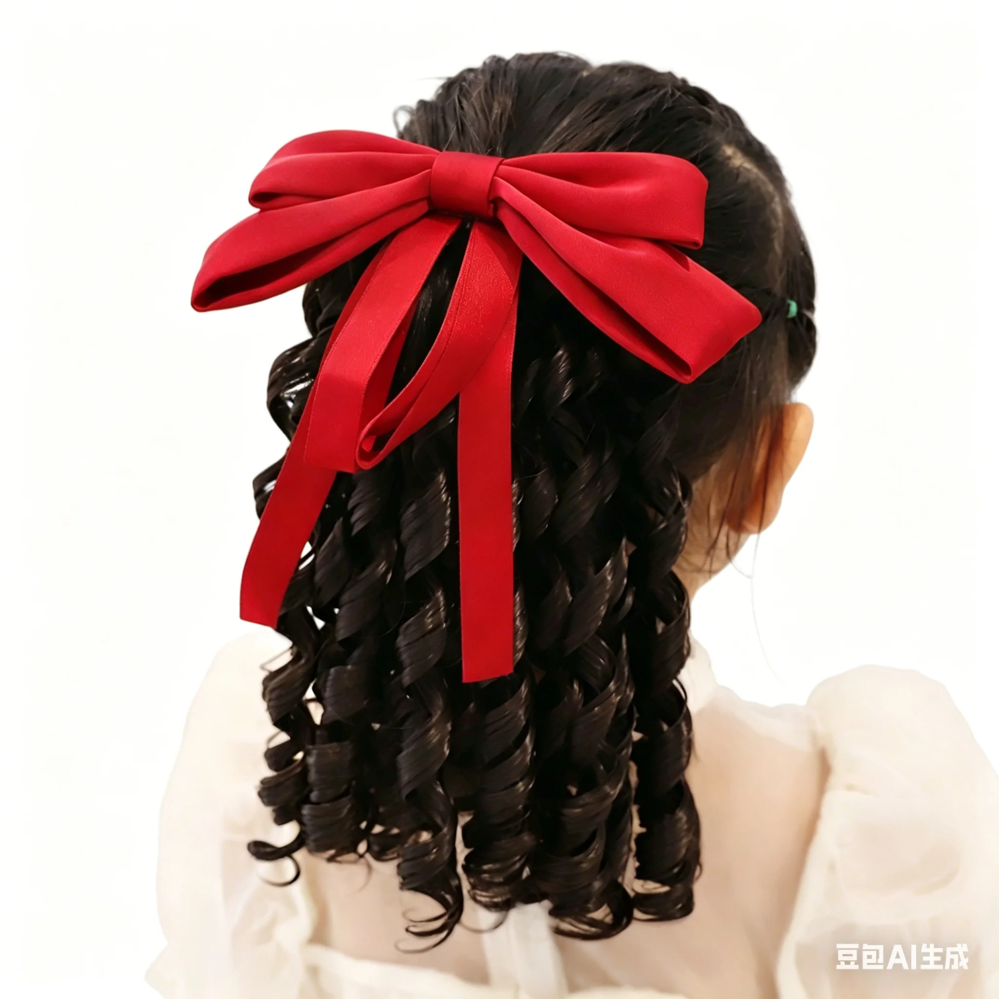 

Bow Baby Wig Children Ponytail Little Girl Princess Hairpin Curly Headgear Gifts for Children's Day on June 1st Kids Headdress