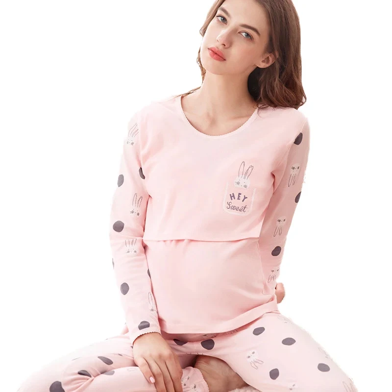 

Spring Breastfeeding Maternity Clothes Maternity Nightgown Sleepwear Sets Maternity Sleepwear Pregnancy Pyjama