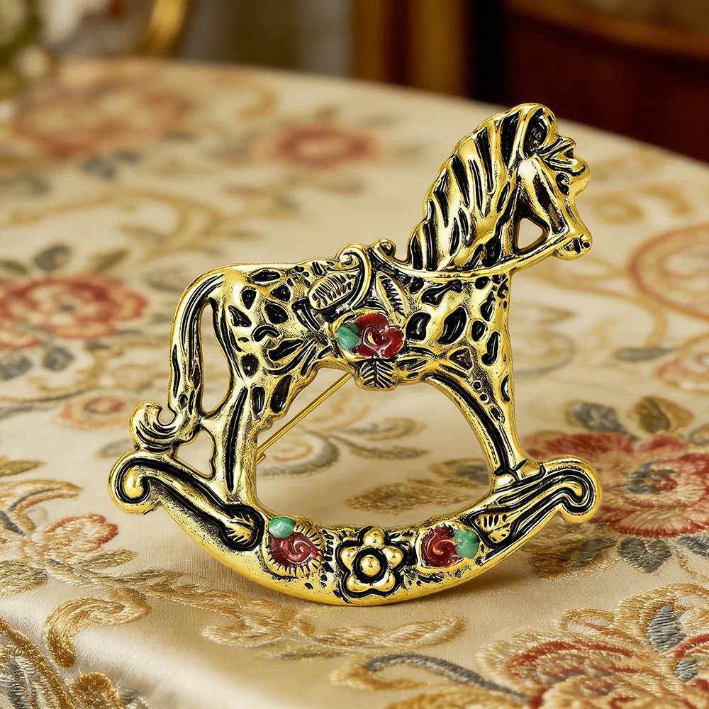 Vintage Fashion Toys - Fashion Vintage Rocking Horse Brooches for