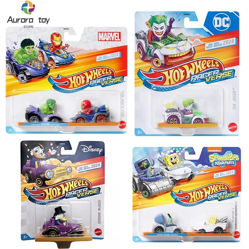 Hot Wheels Car Model Disney Marvel Figure Series Collectible Metal Diecasts Toy Decoration Model Children Toys Birthday Gifts