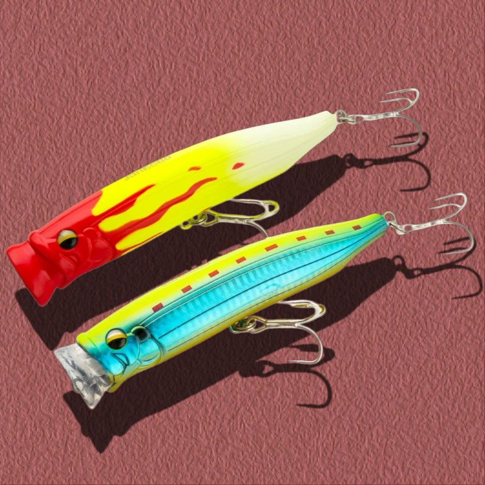 1PCS Topwater Trolling Popper Fishing Lure 150mm 61g Spinning Wobbler Feed Poppers Artificial Baits for GT Tuna Sea Bass Grouper