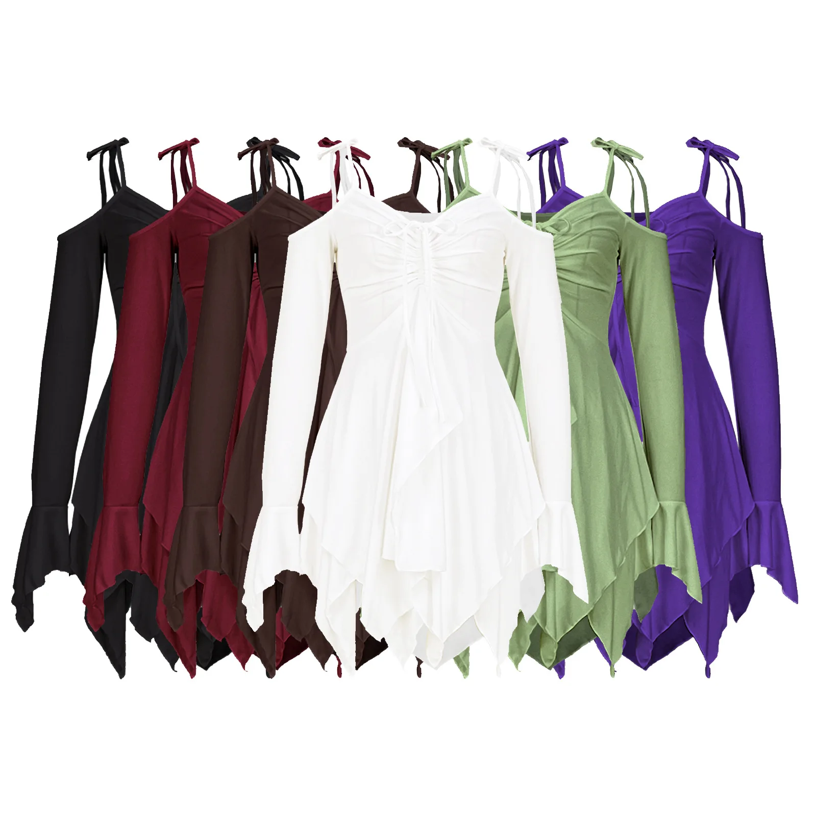 

Бретели Декор Бандажное Средневековое Платье Готический Панк Стиль Косплей Ретро Хэллоуин Платье Костюм Для Выступлений