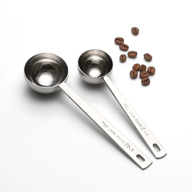 

304 stainless steel round measuring spoon 15ml coffee bean powder 30ml tea milk powder protein powder quantitative spoon