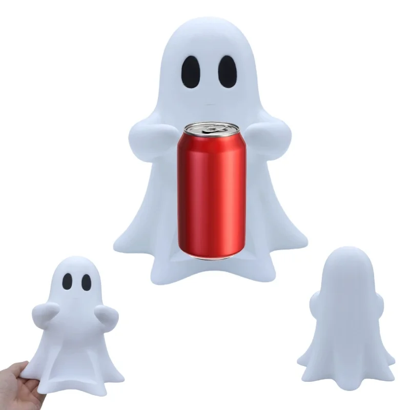 

New Halloween Ghost 3D drink holder Cute Spooky PLA drink holder Statue Desktop Organizer for Home Office Desktop Decoration