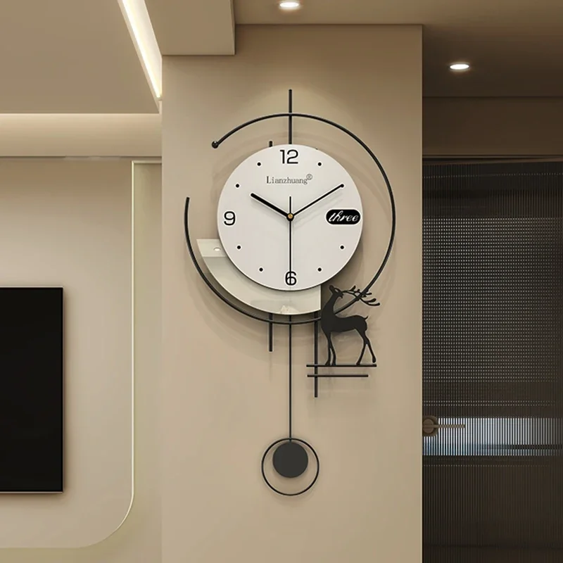 Modern Stylish Wall Clock Luxury Interior Creativity Household Wall Clock Non-punching Reloj Pared Cocina Home and Decoration