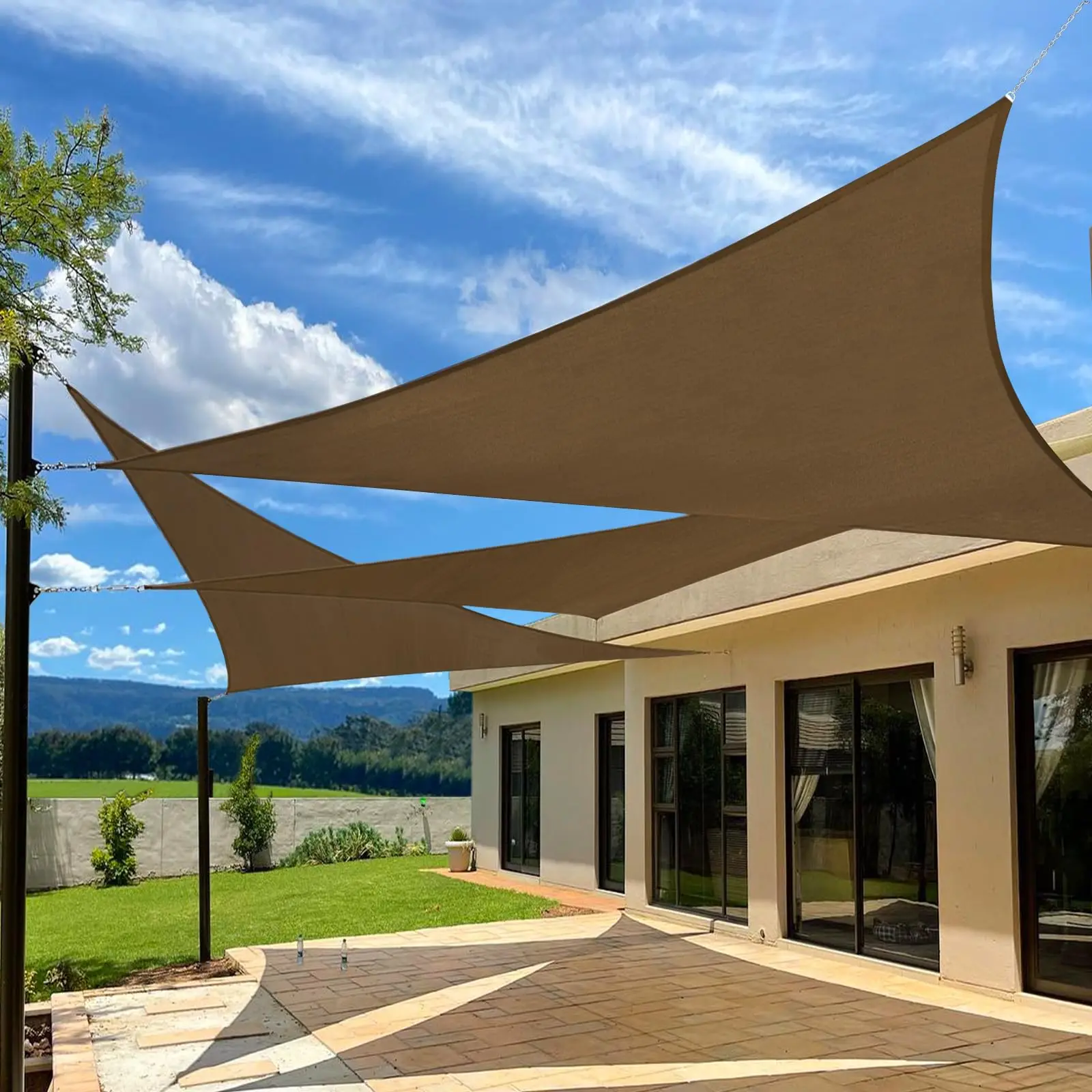 10'X10'X14'Mocha HDPE sunshade sail