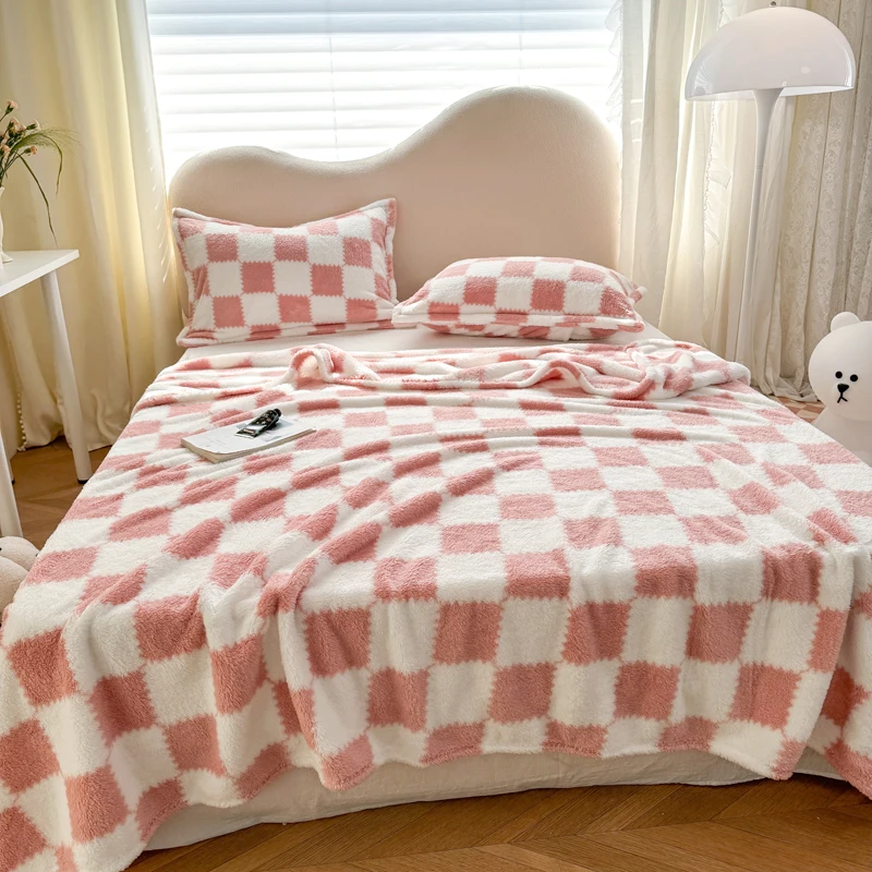 1-teilige rosa-weiße Flanell-Panda-Fleece-weiche und bequeme Decke, Nickerchendecke, geeignet für Sofa, Bett, Sofa, Büro geeignet