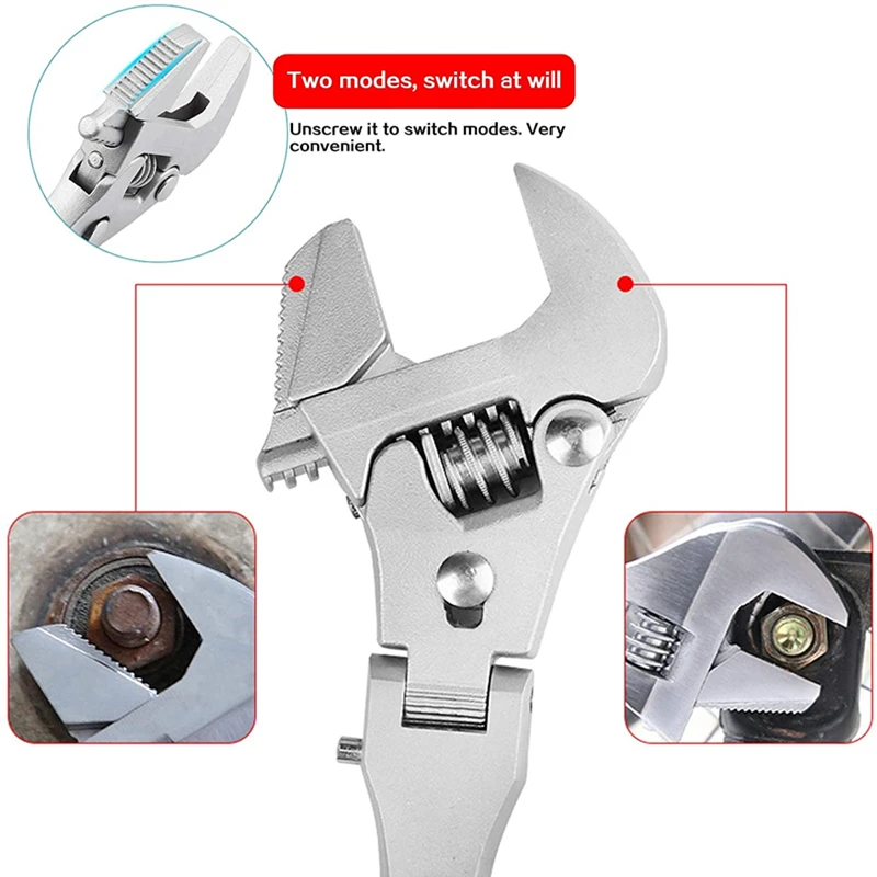 10Inch Adjustable Wrench 5 in 1 Multifunctional Foldable Torque Ratchet Telescopic Bathroom Air Conditioning Maintenance Spanner