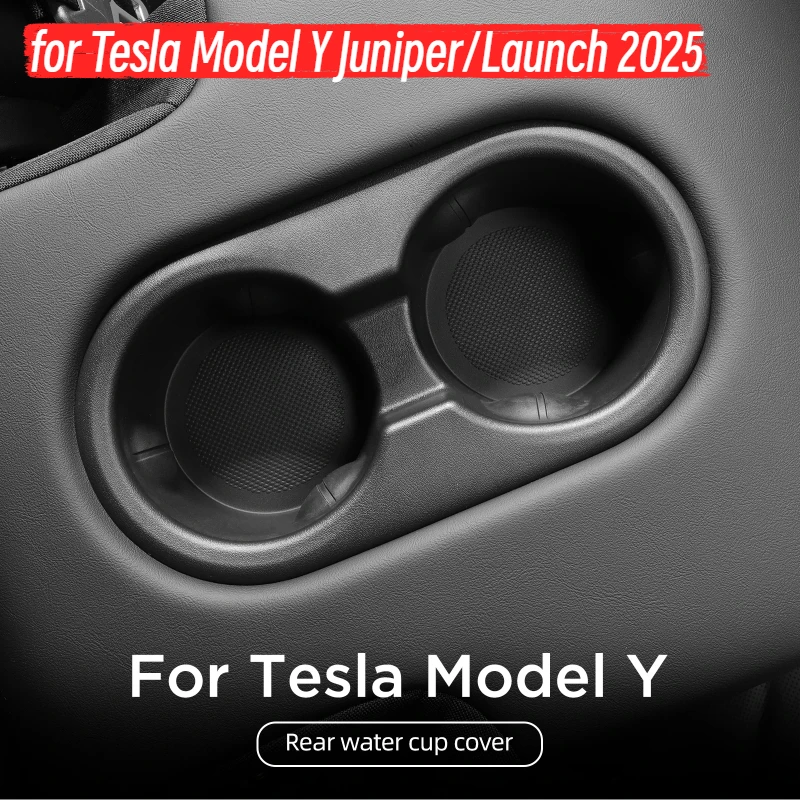 

for Tesla Model Y Juniper/Launch 2025 Car Cup Holder The Second Row Water Cup Holder Drinks Storage Case Interior Accessories