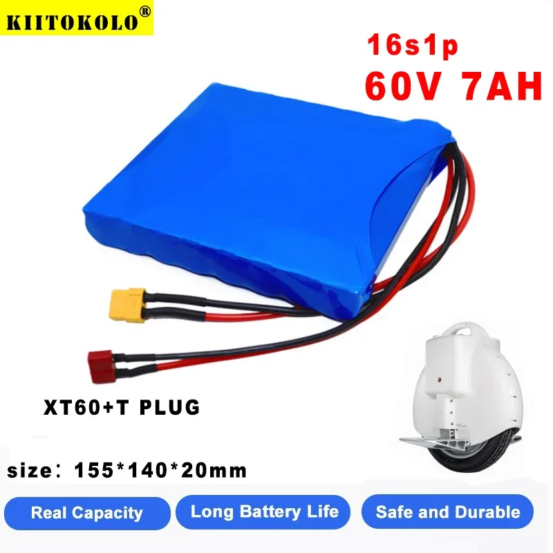 

High quality new 60V 7Ah 16S1P 18650 MAh 7000mAh HG2 NCR18650B balanced electric scooter rechargeable lithium battery pack