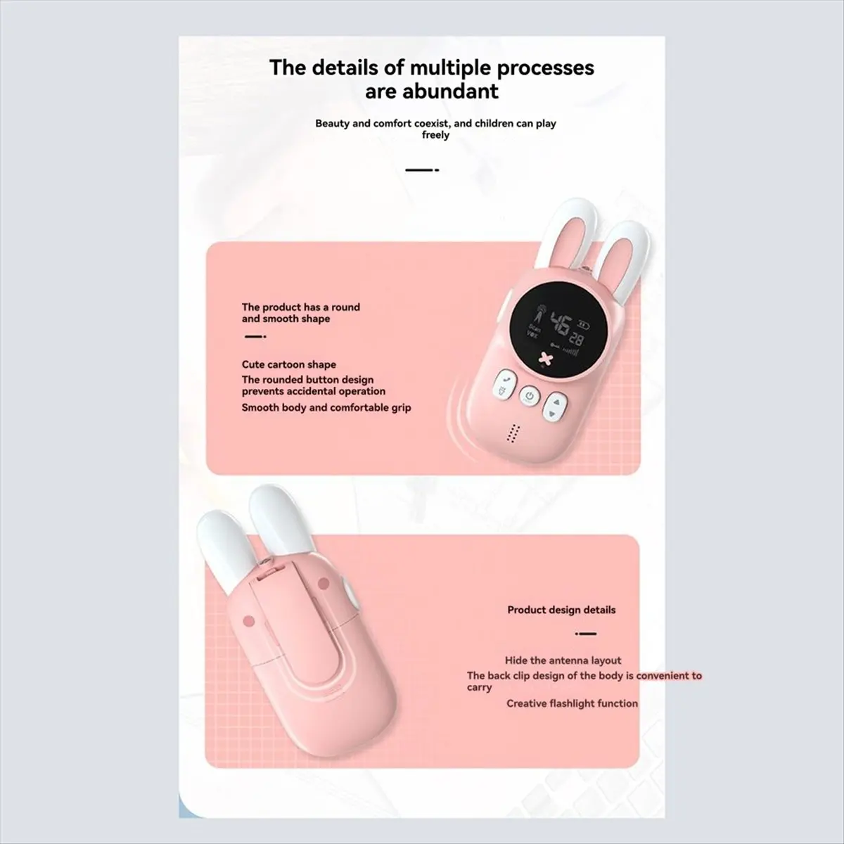 A40I Conjunto de walkie talkie infantil de desenho animado, interfone de rádio UHF, alcance de 3 km, mini chamada telefônica, design, presente para meninos e meninas