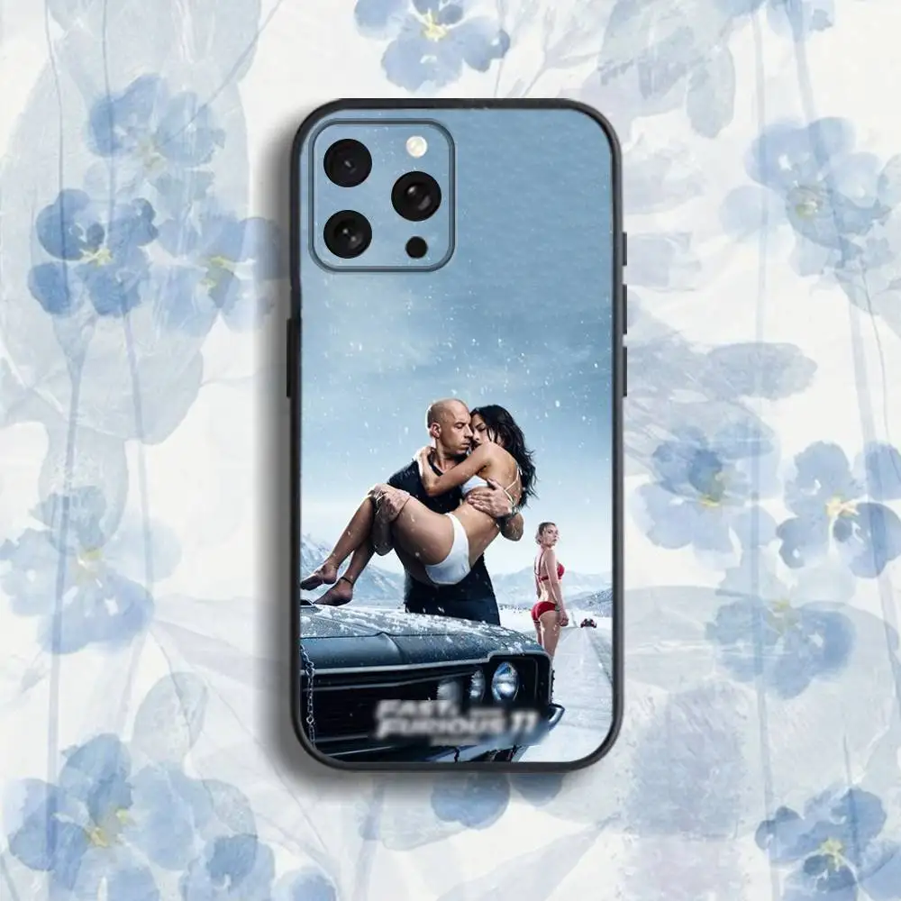 حافظة هاتف F-Fast or Furious 9 لهاتف iPhone 17,16,15,14,13,12,Pro,Max,Plus,E,SE4,Air,Mini Black Soft Box