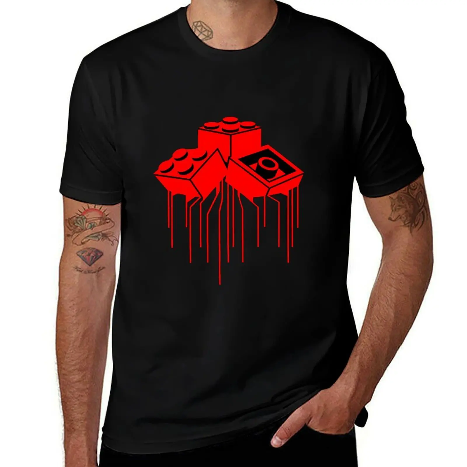 

Brick Bleed Red T-Shirt man t shirt designer anime t shirts oversize t shirt man casual T-Shirt