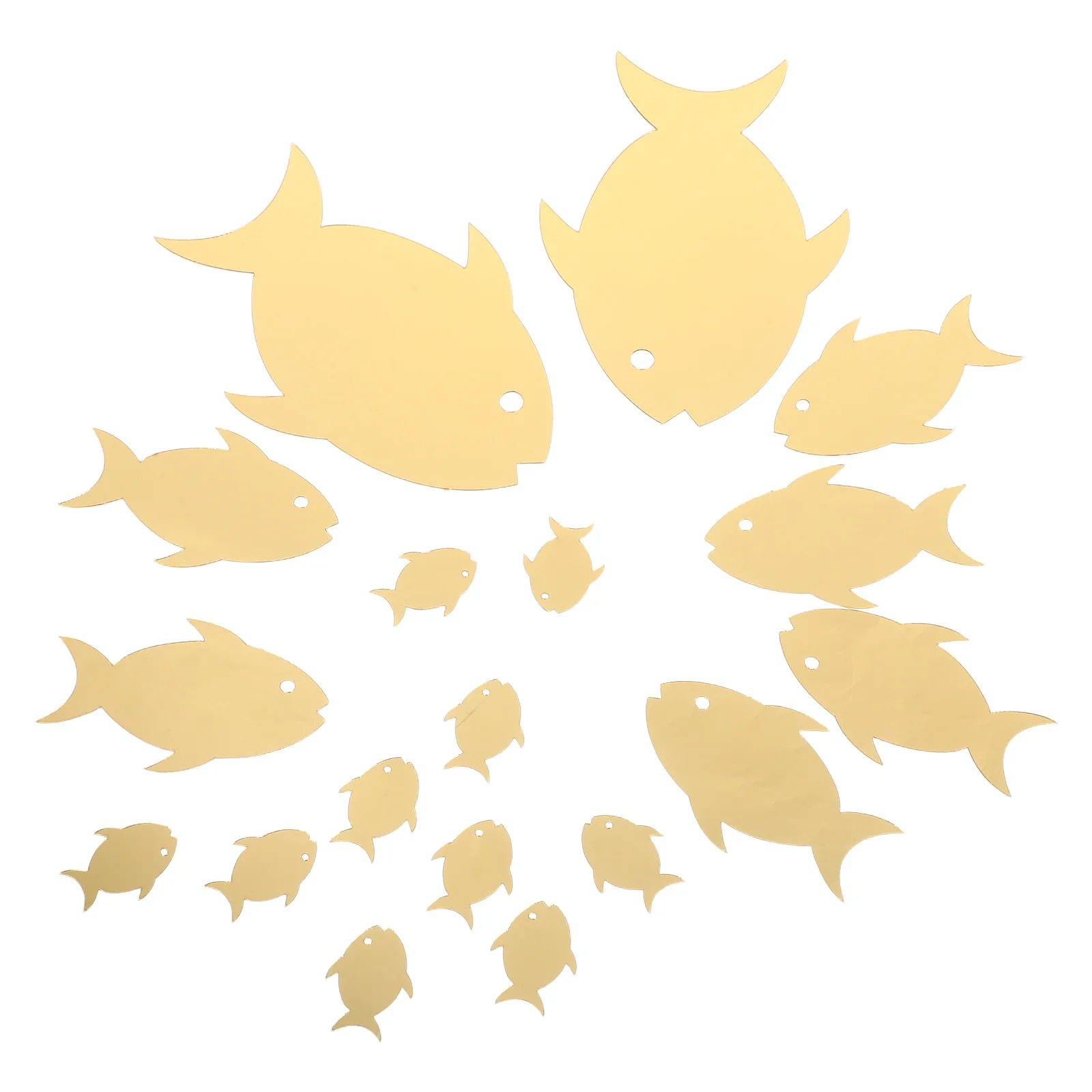 

2 Sets Bathroom Nautical Decoration Fish Mirror Sticker Frameless Coastal Kids Acrylic Decorative Wall