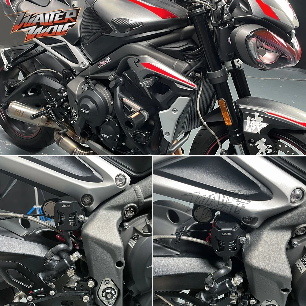 2017-2025 Oil Brake Fluid Reservoir Cap Cover Guard For Street Triple 765RS 765R 765S Tiger Sport 660 800 Trident Daytona 660 - Image 2