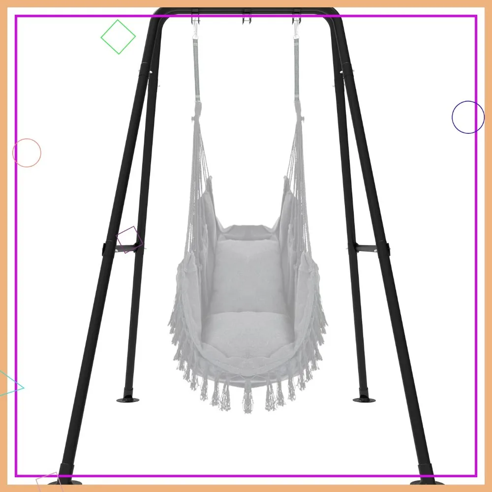 

Сверхмощная подставка для гамака, максимальная нагрузка 330 фунтов, для использования в помещении и на открытом воздухе, черная