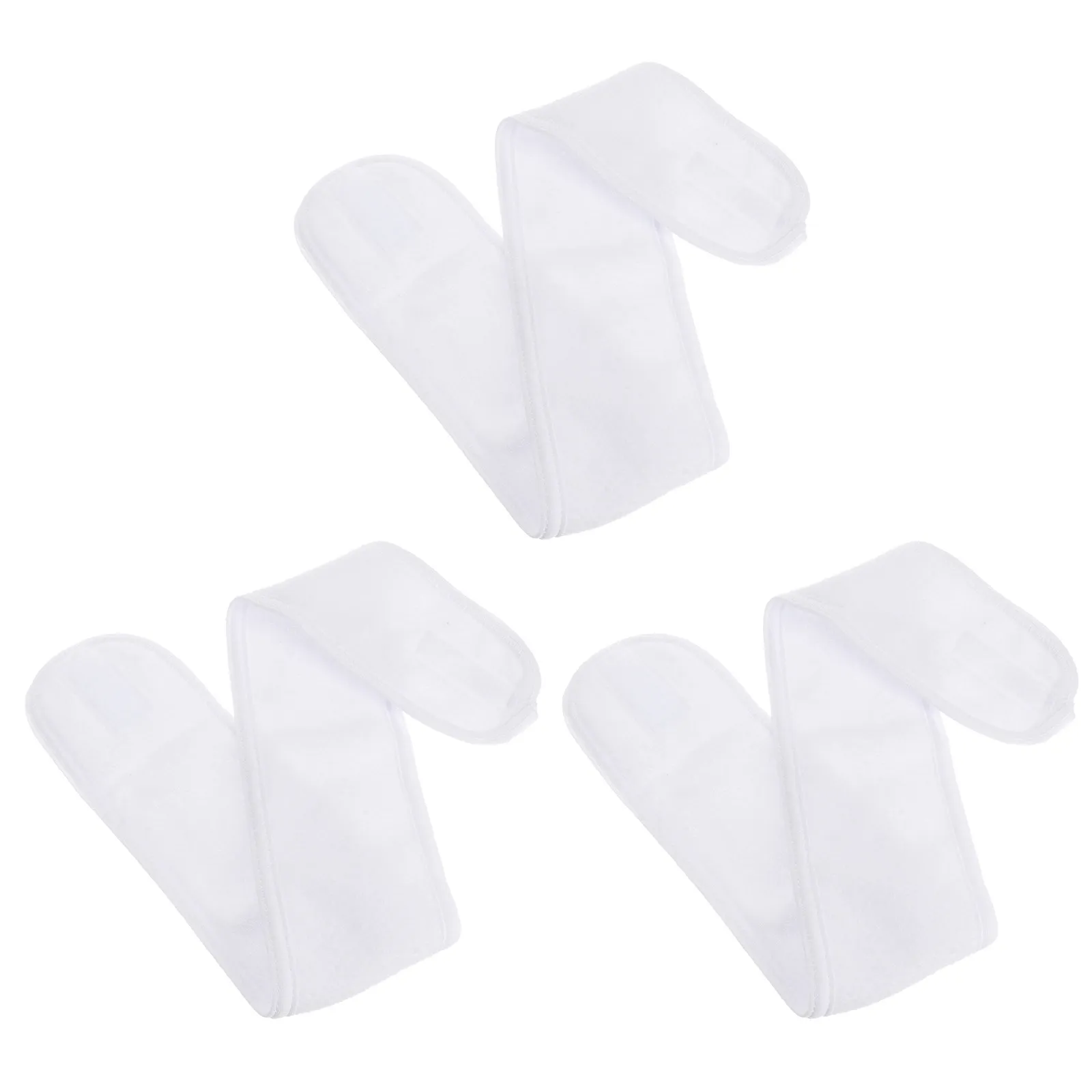 White Spa Headbands 3 Pack Adjustable Soft Cloth Hair Bands for Women Makeup Yoga Skincare Face Washing