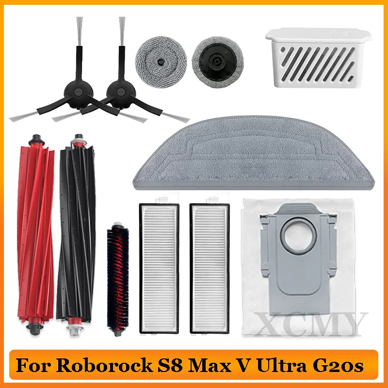 For Roborock S8 Max V Ultra G20s Robot Vacuums Cleaner Spare Part  Main Side Brush Hepa Filter Mop Replacement  Accessories